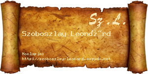 Szoboszlay Leonárd névjegykártya