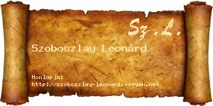 Szoboszlay Leonárd névjegykártya